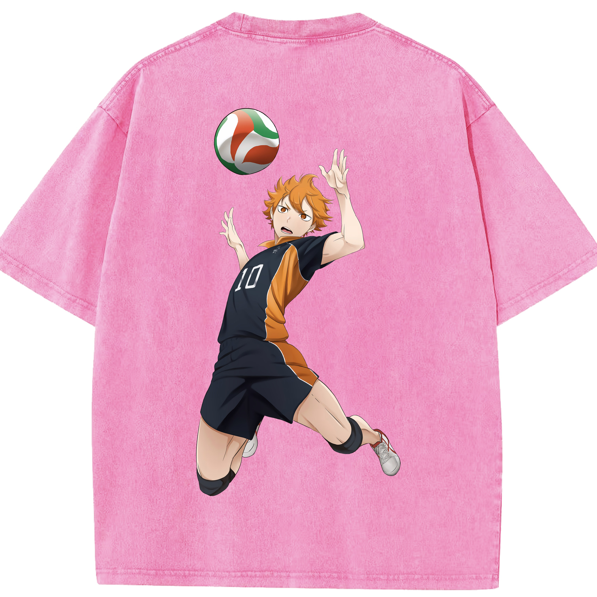 （画像用） ハイキュー!! Haikyu!! 綿100% ヴィンテージ風 半袖Tシャツ（背面プリント）